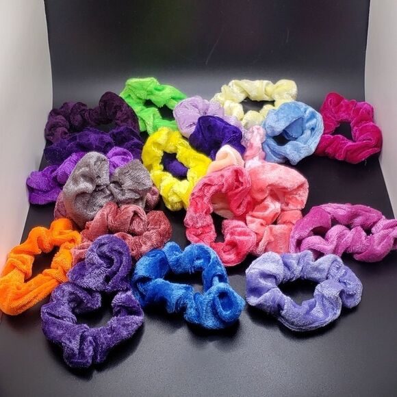 MULTICOLOR Hair Ties scrunchie bundle neon / pastel / purples - Picture 1 of 3